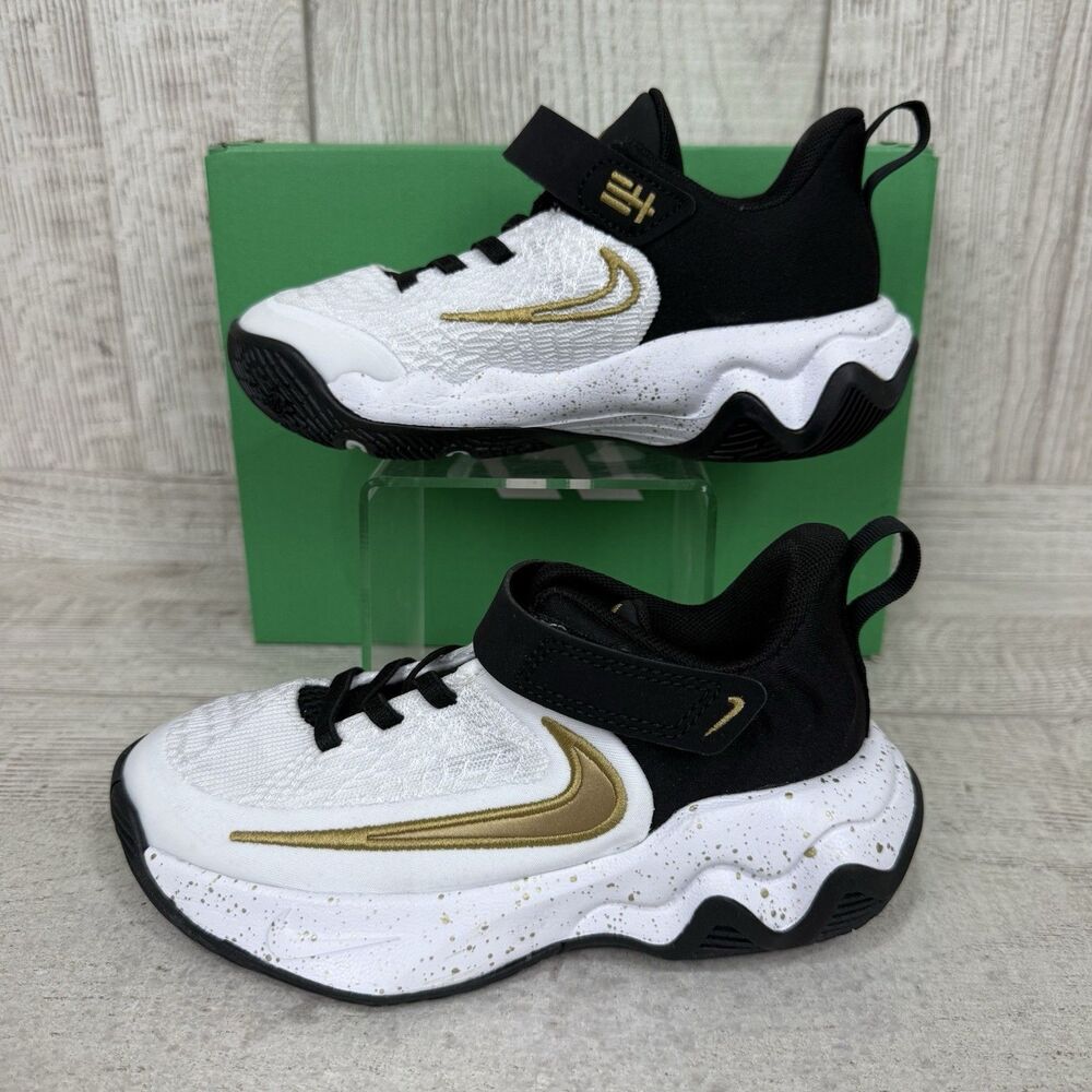 Nike Giannis Immortality 4 Shoes Kids Size 11c Black Gold Basketball IH7665-003